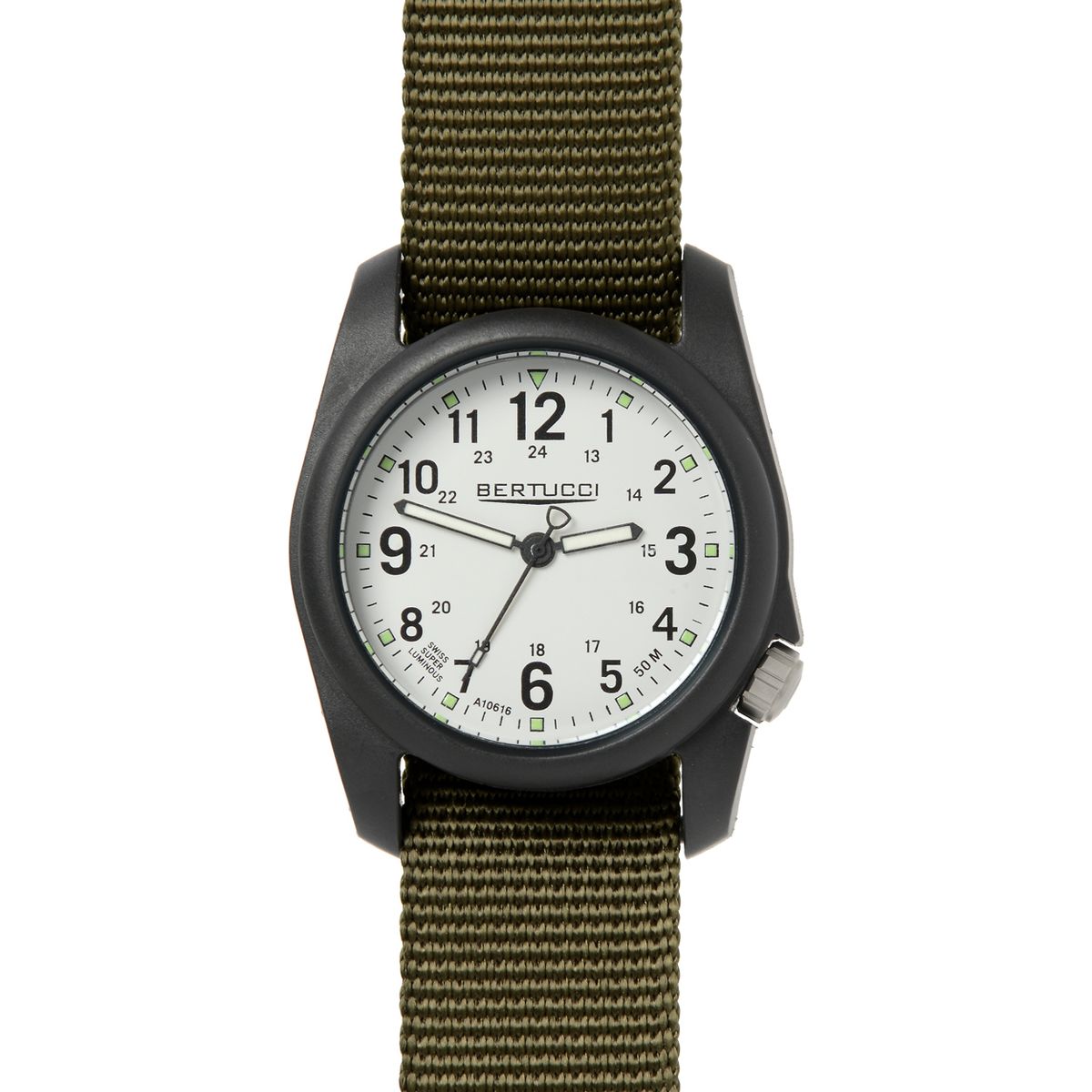 Bertucci Watches DX3 Field Watch Stone Dial\/Defender Olive Band, One Size