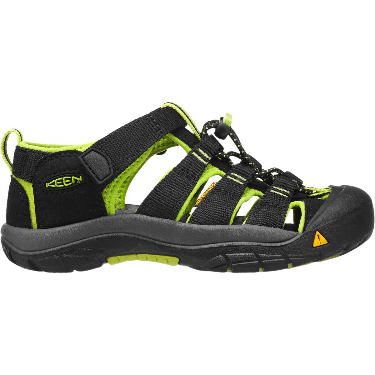 KEEN Newport H2 Sandal - Little Boys Black/Lime Green, 11.0