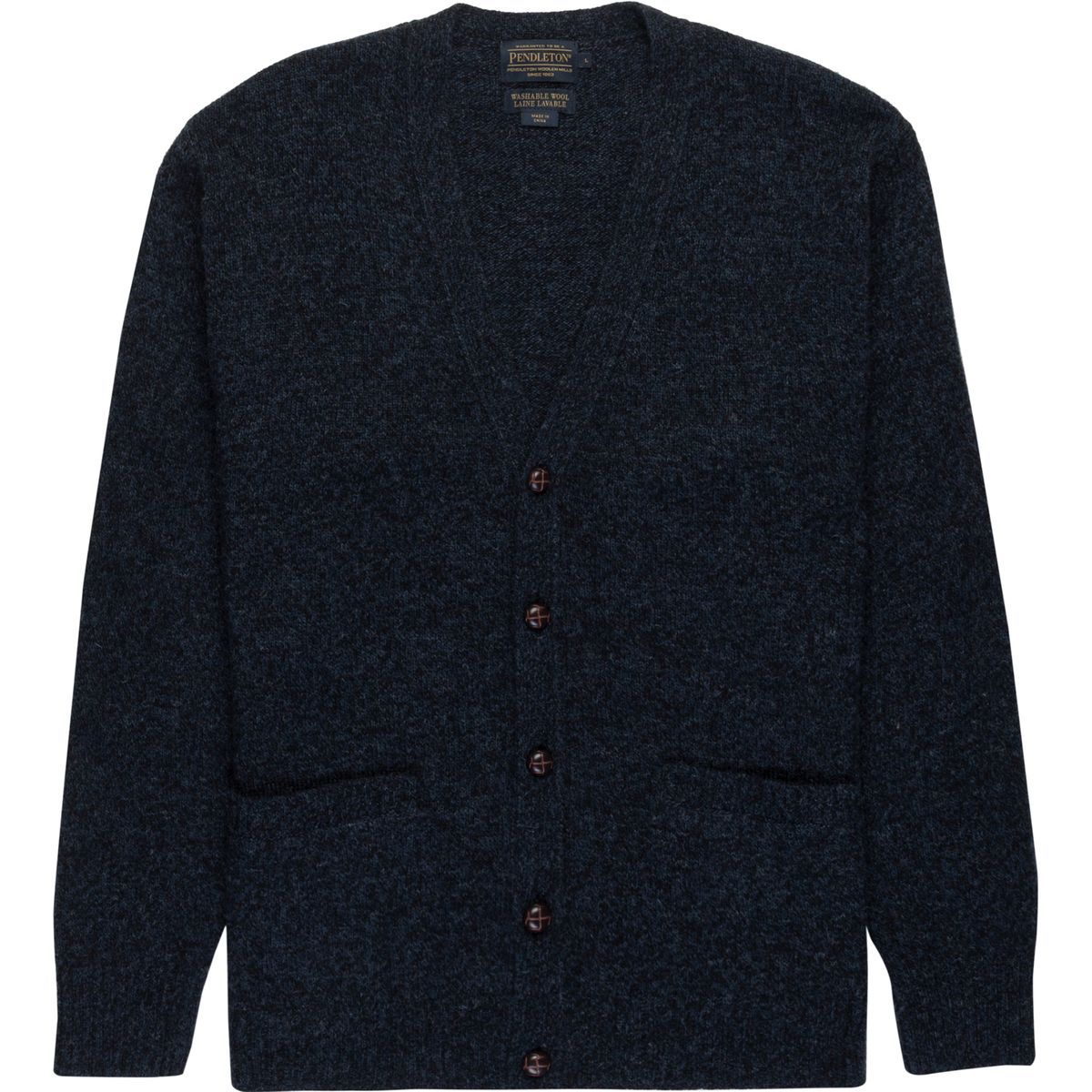 Pendleton Shetland Cardigan Sweater - Indigo Heather