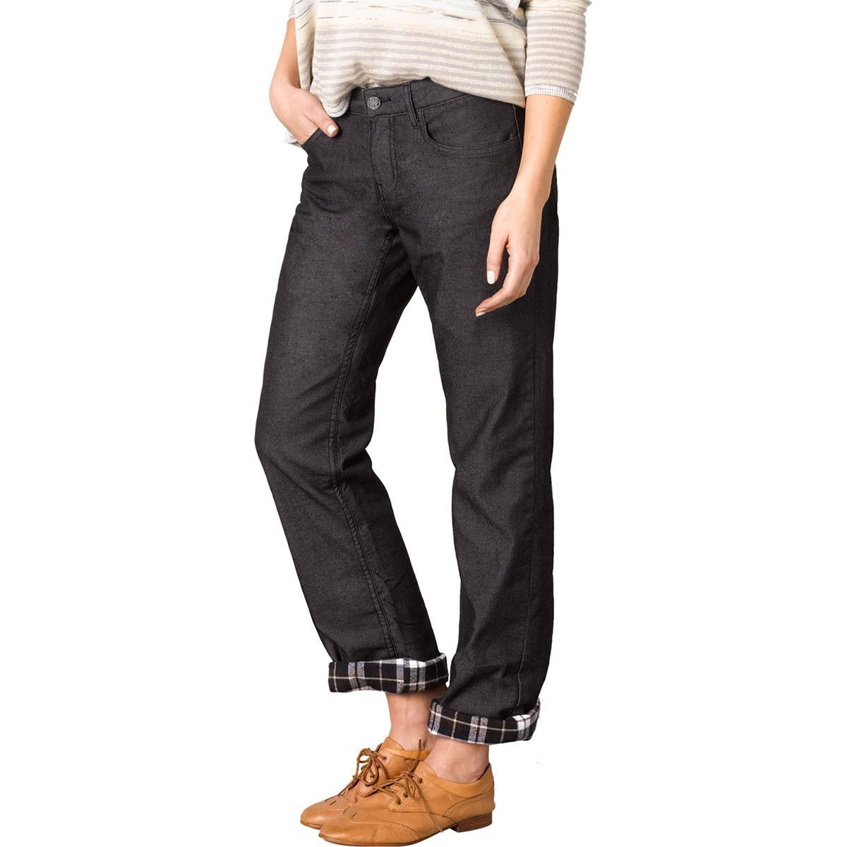 Prana Lined Boyfriend Denim Pant - Womens Black, 10
