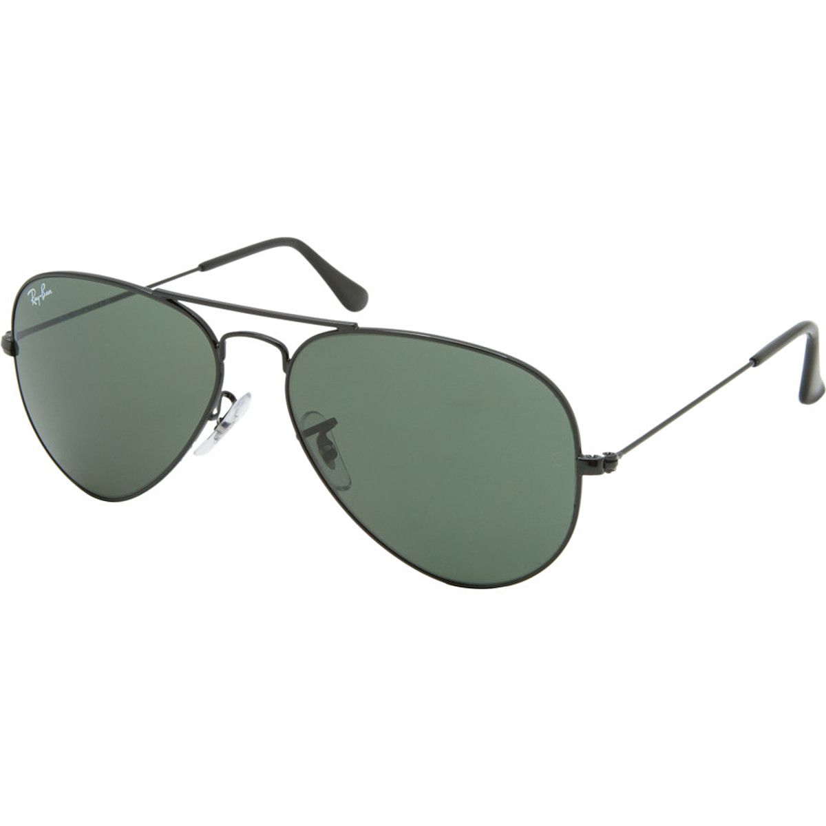 Ray Ban Aviator Large Metal Sunglasses Black Crystal Green L