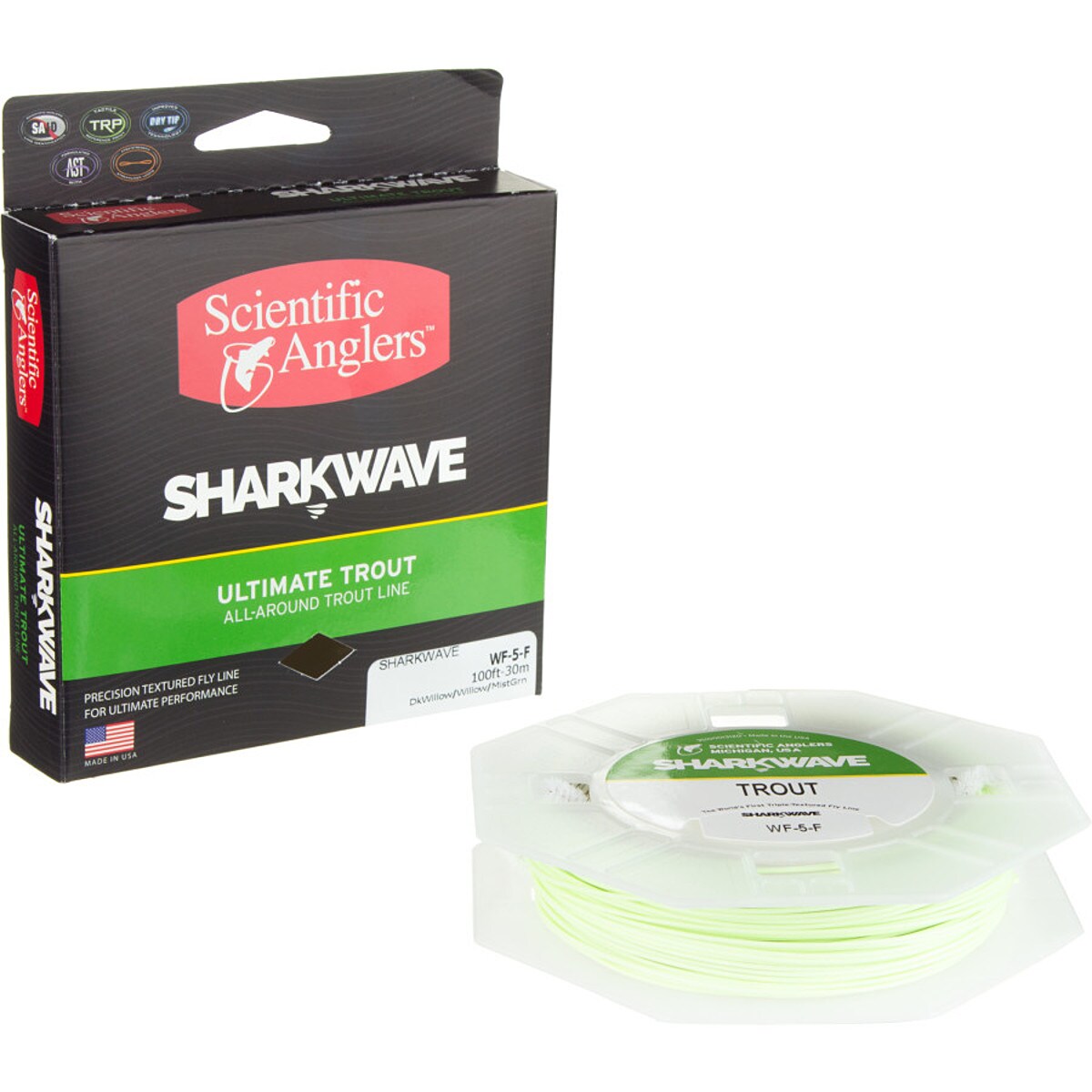 Scientific Anglers Sharkwave Ultimate Trout Taper Fly Line Mist Green/Willow/Dk Willow, WF-3-F