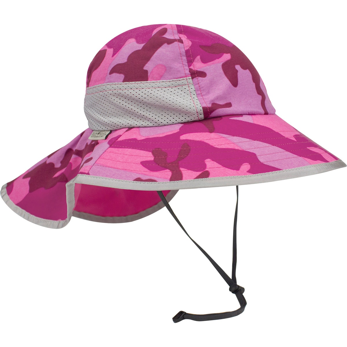 Shop by category The Kids' Play Hat from Sunday Afternoons features a UPF 50+ sun rating, mesh ventilation for airflow, neck veil for extra coverage and chinstrap that'll keep this hat securely upon their head through rough play. Through rainfall and accidental spills, this sun hat can handle it all with water-repellent and stain-resistant protection.