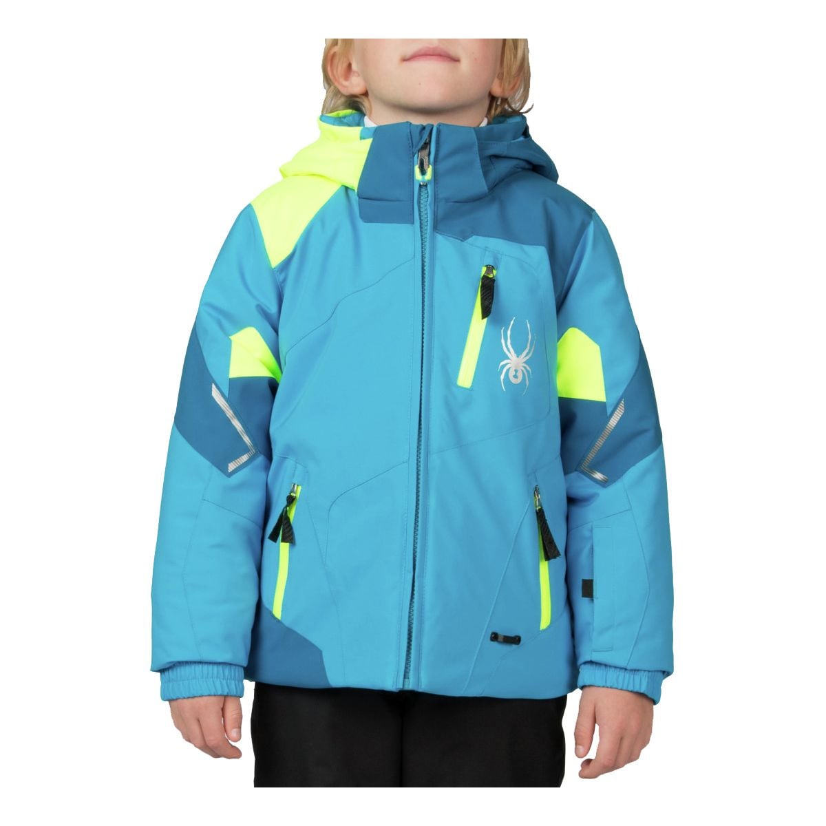 Zappos Footer Product Features Hooded with all over raindrop/hot air balloon print jacket.