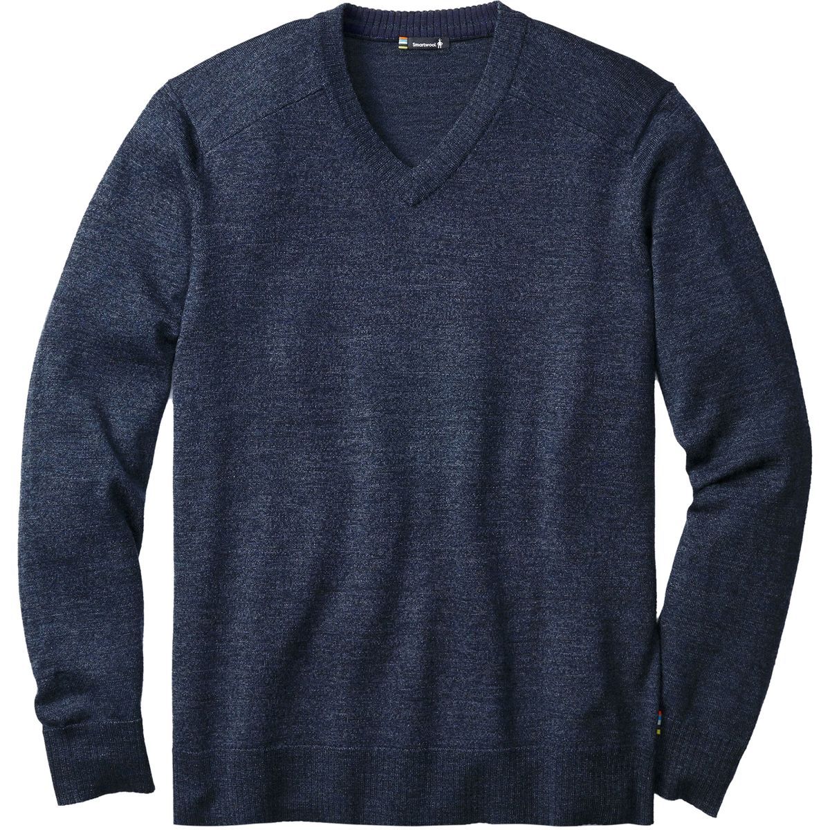 SmartWool Kiva Ridge V-Neck Sweater - Deep Navy/Blue Steel Heather