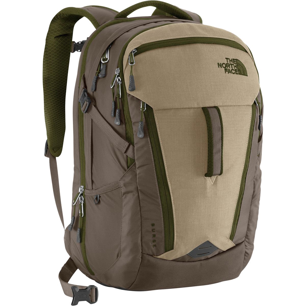 north face surge backpack green