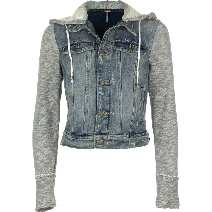 Free People Denim Knit Jacket Women's