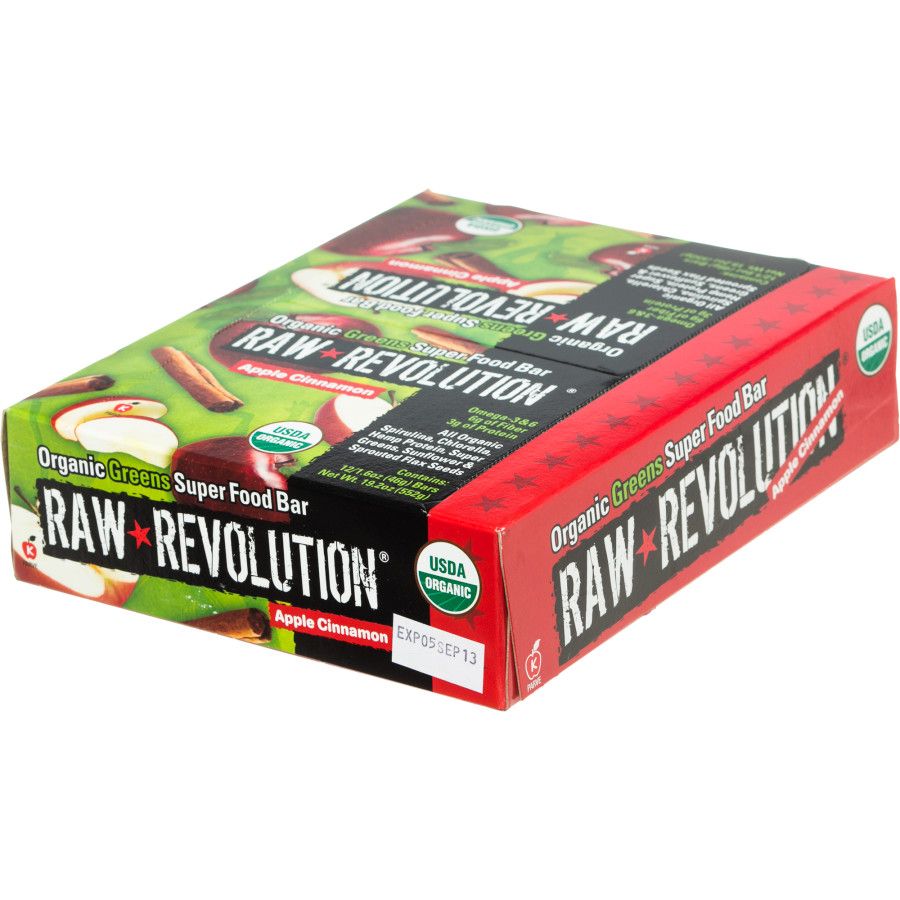 Raw Revolution Organic Greens Superfood 12 Bars