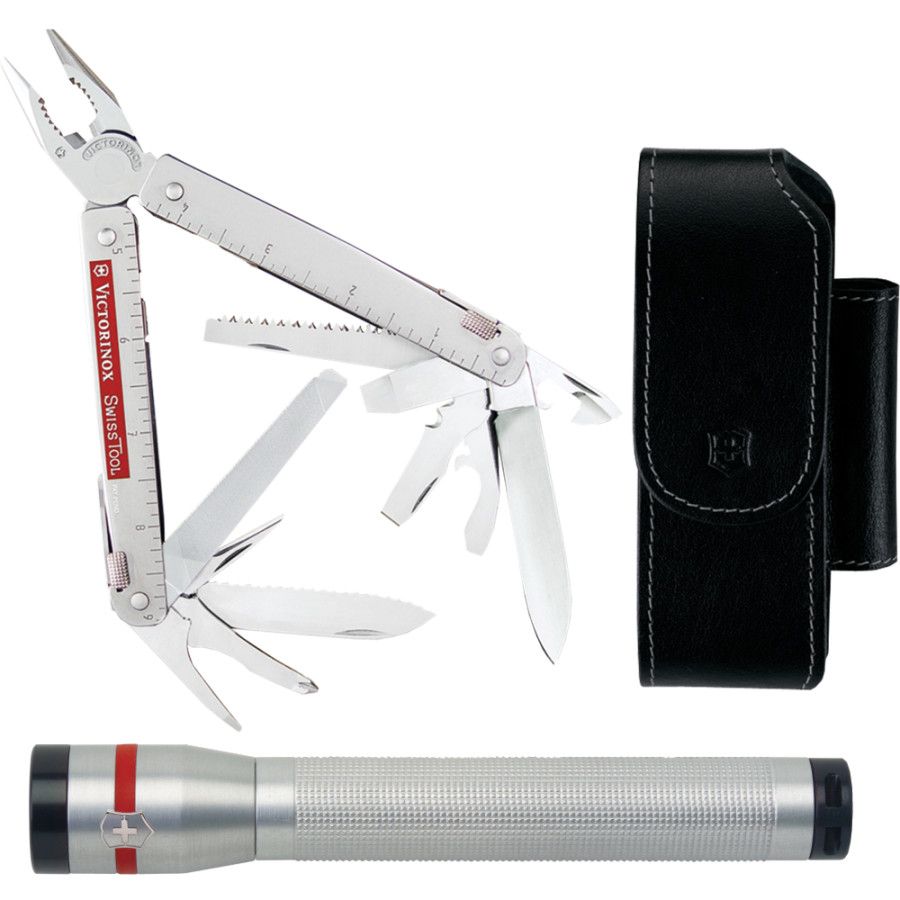 Victorinox SwissTool with Pouch and AAA LED Flashlight