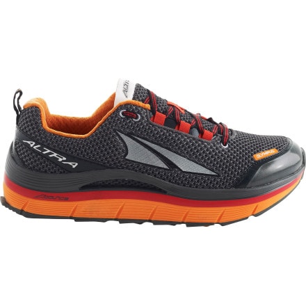 Altra Olympus Trail Running Shoe - Men's Gunmetal/Fiery Red/Orange Peel, 10.0
