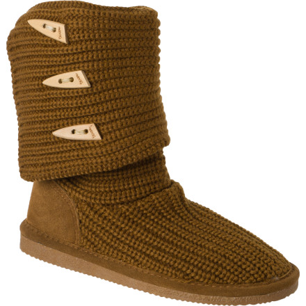 Bearpaw Knit Tall Triangle Button Boot - Women's