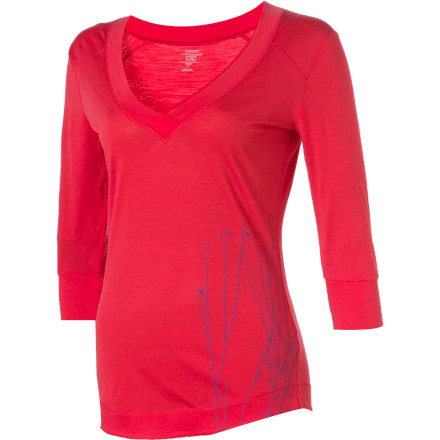 Icebreaker Superfine 150 Cruise Reeds Top - 3/4 Sleeve - Women's