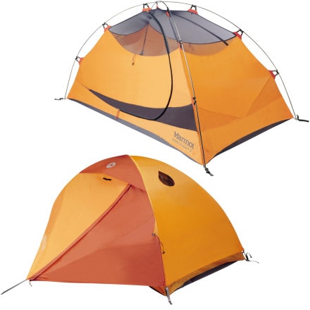 Marmot Earlylight Tent with Footprint and Gear Loft: 2-Person 3-Season Pale Pumpkin/Terra Cotta, One Size