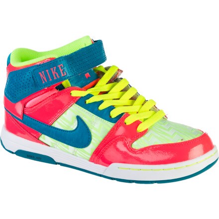 Nike Mogan Mid 2 Skate Shoe - Women's Flash Lime/Atomic Red/Volt/Tropical Teal, 10.0