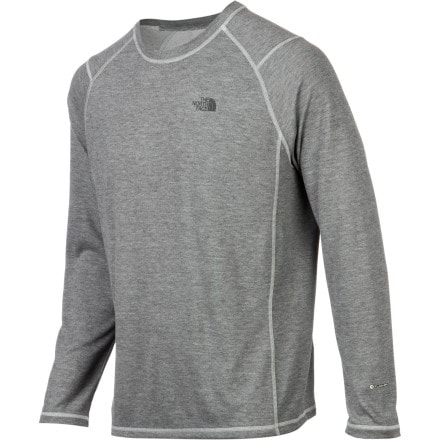 The North Face Flash Dry Crew - Long-Sleeve - Men's High Rise Grey Heather, XXL