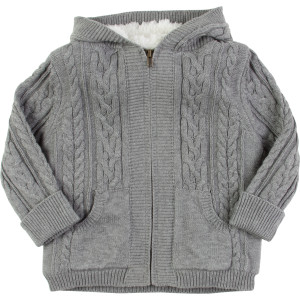 Egg Cable Faux Fur Cardigan - Toddler Boys'
