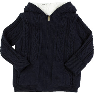 Cable Faux Fur Cardigan - Toddler Boys'