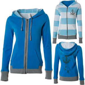 Hurley Stripe It Reversible Full-Zip Hooded Sweatshirt - Women's