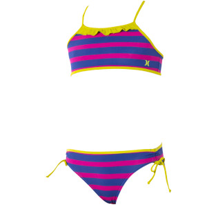 Hurley Minnow Stripe Sport Bra and Tunnel Side Swimsuit - Girls' - 2012
