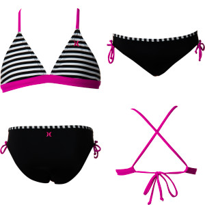 Surfside Stripe Banded Triangle & Tunnel Swimsuit - Girls'