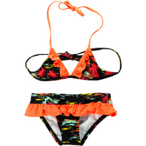 Flamo Triangle & Ruffle Retro Swimsuit - Girls'