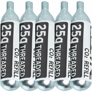 25G Threaded CO2 Cartridge - 5-Pack Refill