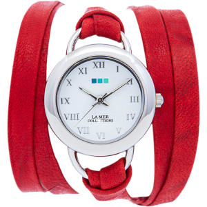 Click to Enlarge for La Mer Saturn Leather Skinny Wrap Watch - Women's La Mer Saturn Leather Skinny Wrap Watch - Women's-Image