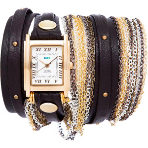 Click to Enlarge for La Mer Gold Stud Multi Chain Wrap Watch - Women's La Mer Gold Stud Multi Chain Wrap Watch - Women's -image