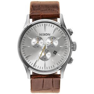 Click to Enlarge for Nixon Sentry Chrono Leather Watch Nixon Sentry Chrono Leather Watch -image