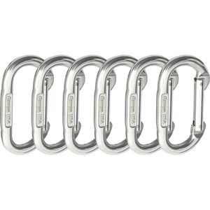 Oval Straightgate Carabiner - 6 Pack