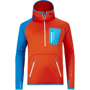 Click to Enlarge for Ortovox Merino Fleece Zip Neck Hooded Jacket - Men's Ortovox Merino Fleece Zip Neck Hooded Jacket - Men's-Image