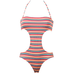 Sun Rebel Strapless Monokini with Shirring One-Piece Swimsuit - Women's