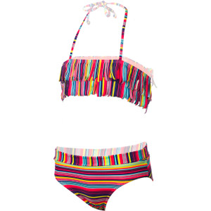 Sea Side Fringe Bandeau Swimsuit - Girls'