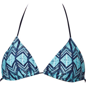 QSW Oceanway Woodblock Classic Reversible Triangle Bikini Top - Women's