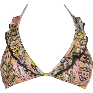 Volcom Lazy Days Lace Ruffle Halter Bikini Top - Women's