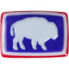 Glass Bison Belt Buckle