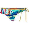 Golden Maze Ruffle Surfer Bikini Bottom - Women's