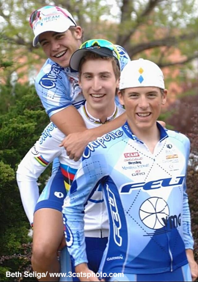Photo: Well, there was a time when Taylor Phinney, Walker Savidge, and I were auditioning to be in a boy band… Just kidding. I really don’t remember — that was ages ago! 