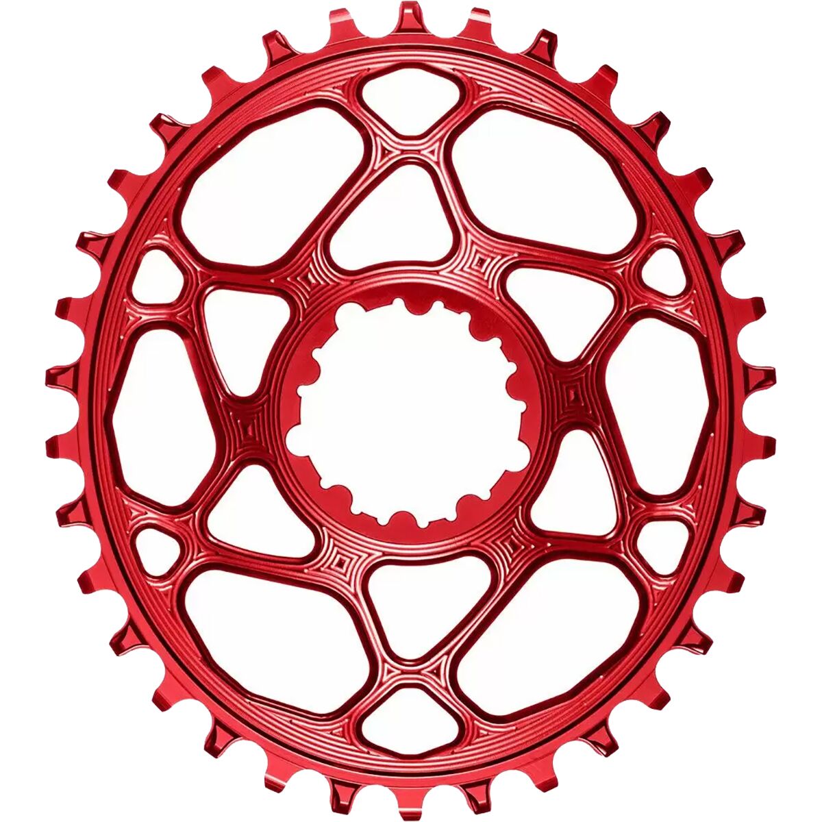 Image of absoluteBLACK SRAM Oval Boost148 Direct Mount Traction Chainring Red/3mm Offset, 30t