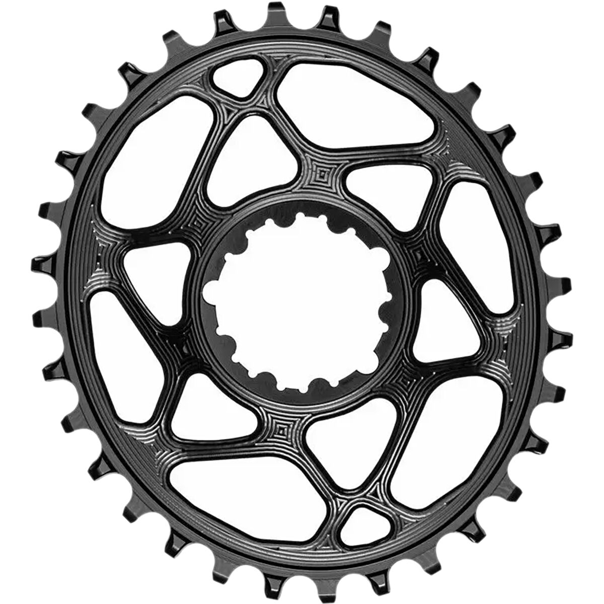 Image of absoluteBLACK SRAM Oval Direct Mount Traction Chainring Black, 0mm Offset, 34t