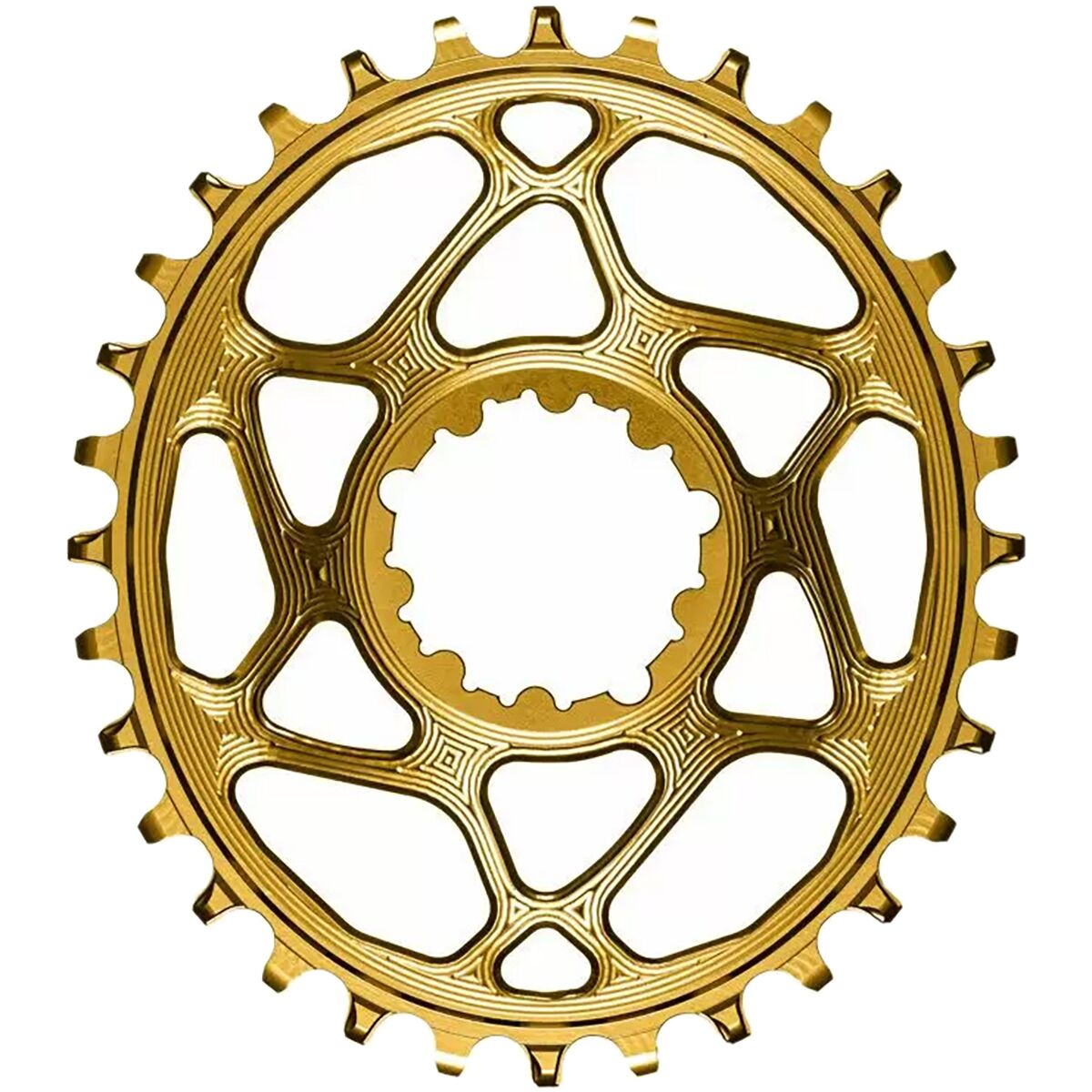 Image of absoluteBLACK SRAM Oval Direct Mount Traction Chainring Gold, 3mm Offset, 32t