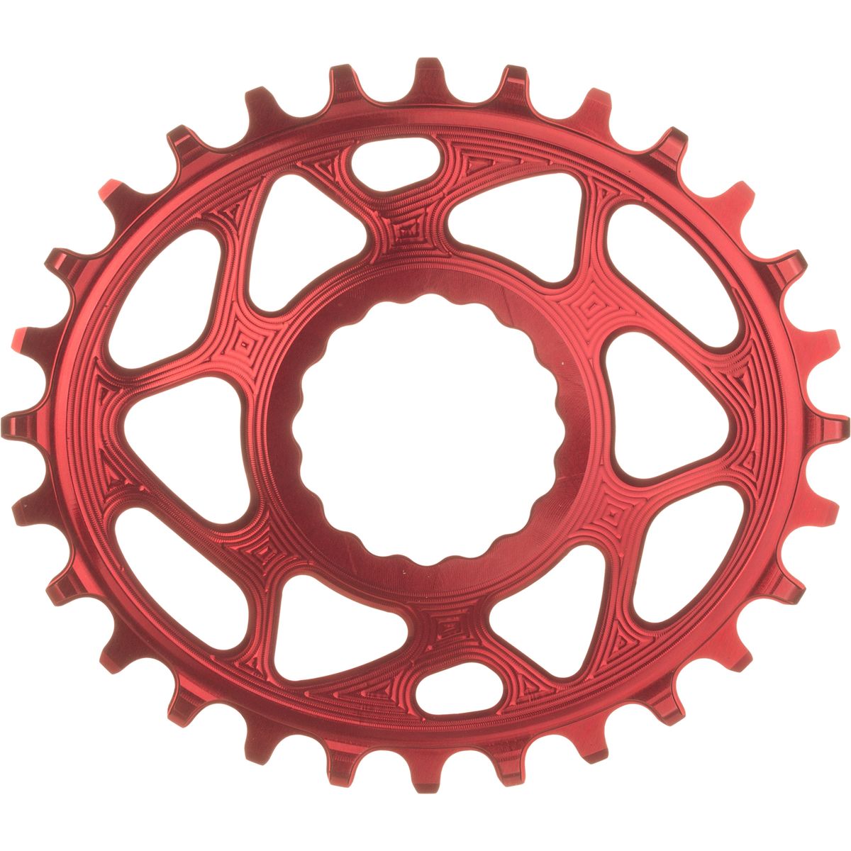 Image of absoluteBLACK Race Face Oval Cinch Direct Mount Traction Chainring Red, 28t