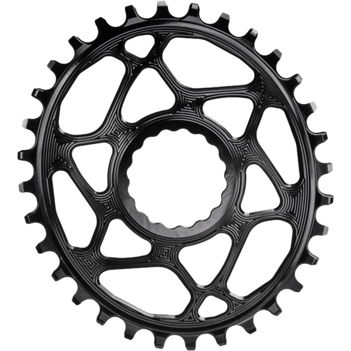 Image of absoluteBLACK Race Face Oval Cinch Boost Direct Mount Traction Chainring Black, 34t