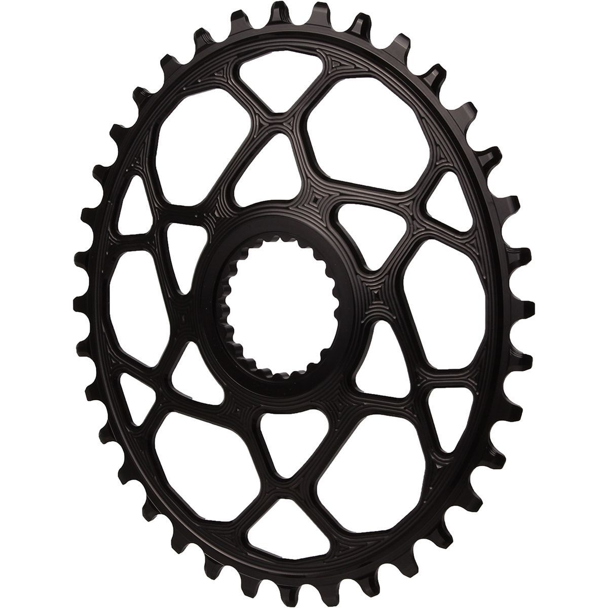 Image of absoluteBLACK Shimano Oval HG+ Direct Mount Chainring Black, 28t, Hyperglide Plus (M9100, M8100, M7100)