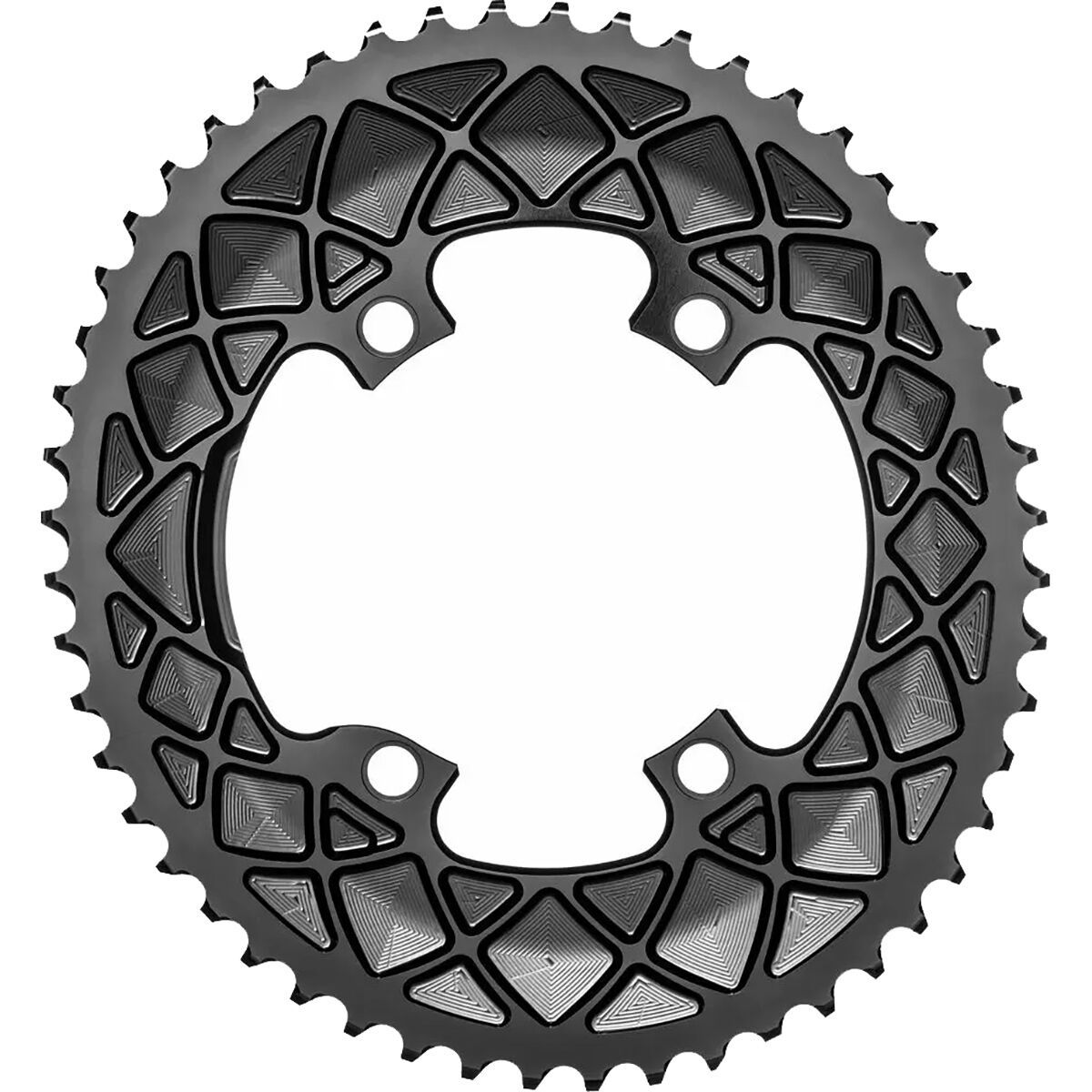 Image of absoluteBLACK Premium Oval Road Outer Chainring Shimano Dura-Ace 9100 Black, 53t