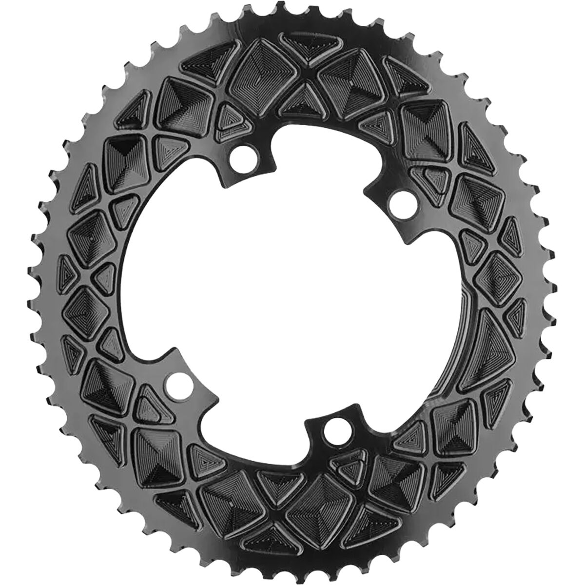 Image of absoluteBLACK Oval 110BCD 2x Chainring Black, Shimano 9100/8000/9000/6800, 36t, 5h