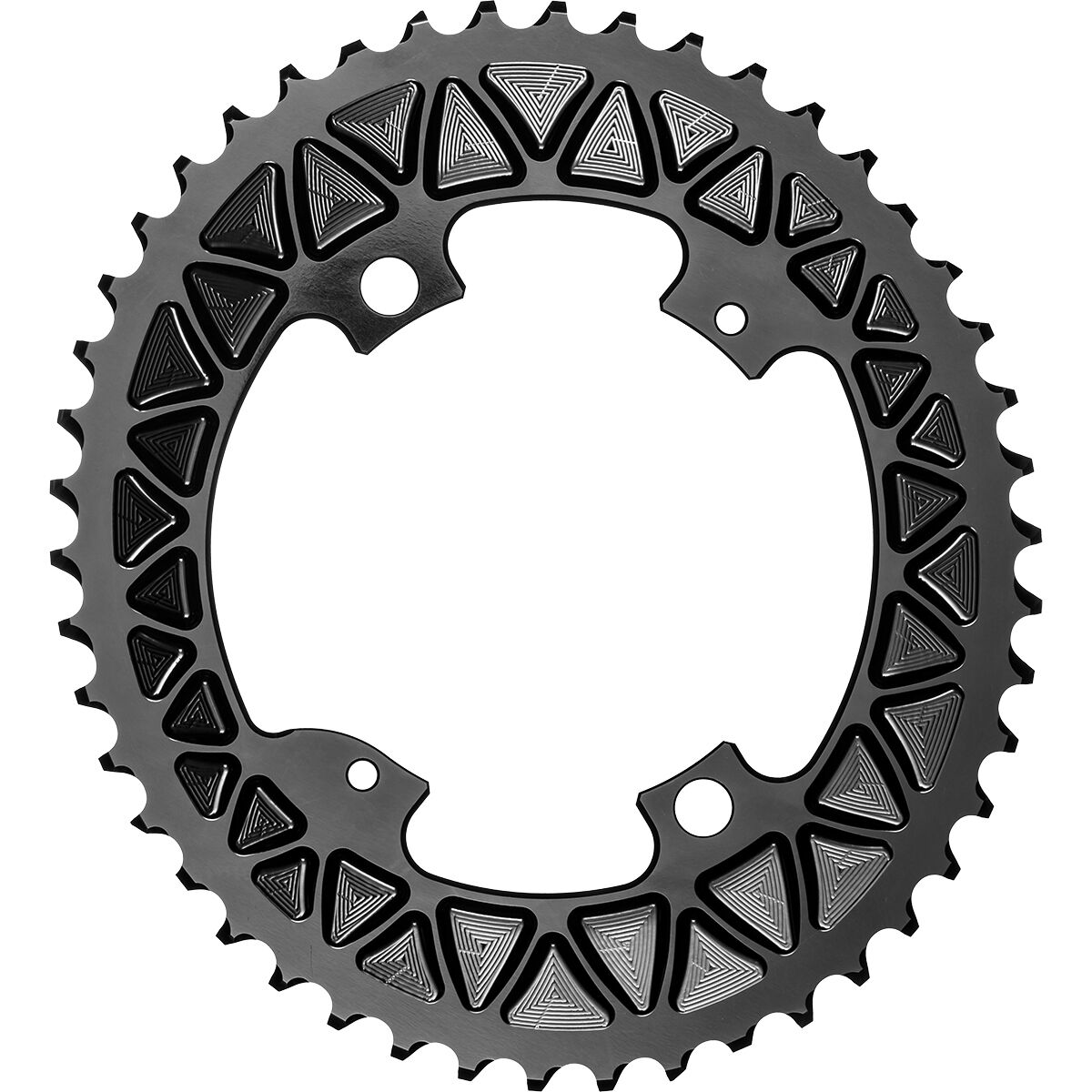 Image of absoluteBLACK Oval 110BCD 2x Chainring Black, 9100/8000/9000/6800, 32t, 4h+bolts