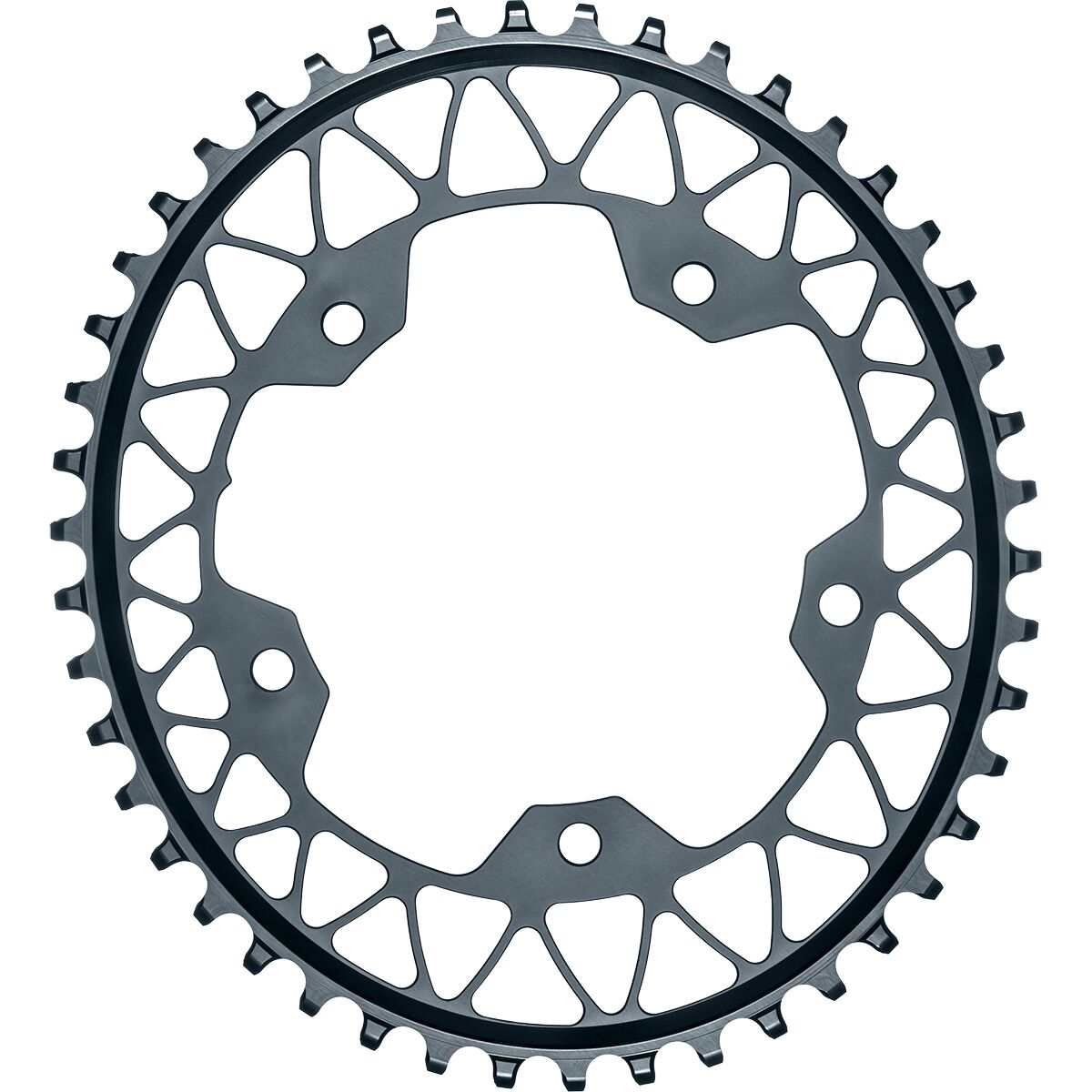 Image of absoluteBLACK Oval GRAVEL 110BCD 1x Chainring Black, Shimano 9100/8000/9000/6800, 44t, 4h+bolts