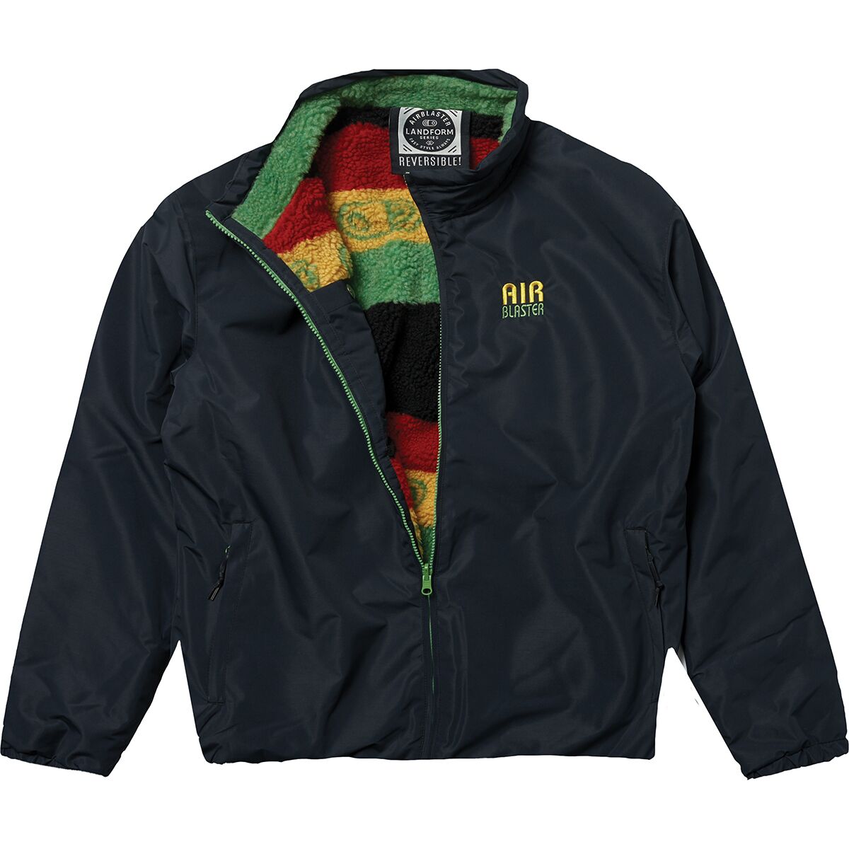 Image of Airblaster Double Puff Jacket - Men's Max Rasta Stripe, XS