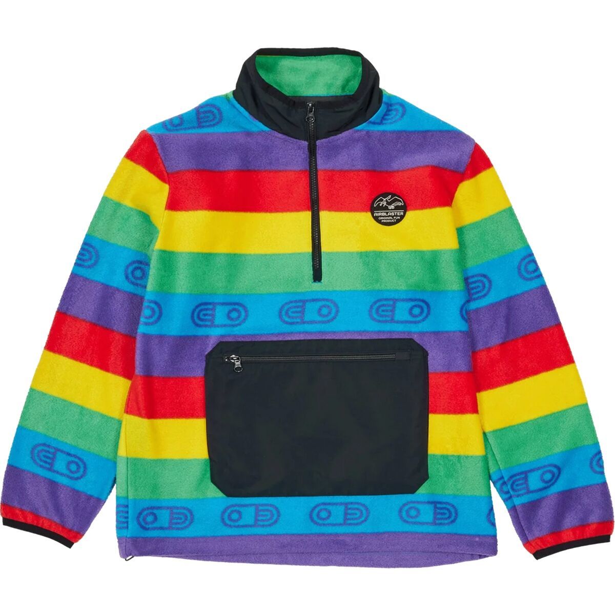 Airblaster Fleece 1/2-Zip Jacket - Men's Rainbow Stripe, S